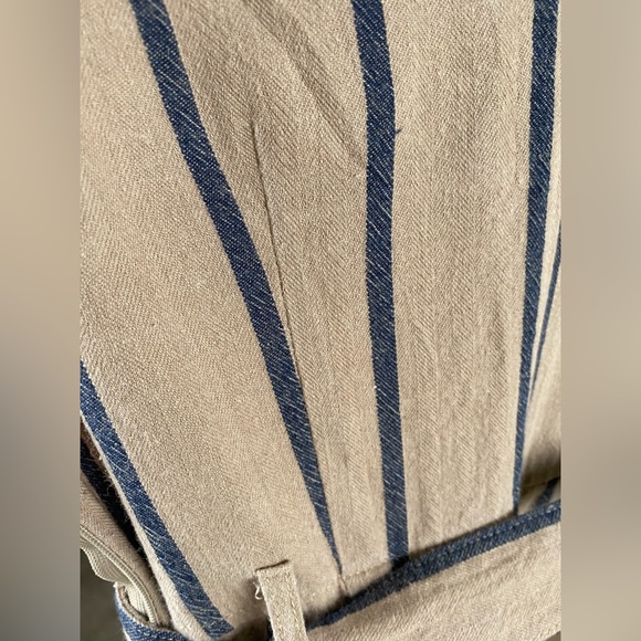 Simons Linen Blend Lined Jumpsuit With Adjustable Straps And Waist Sash | Small - Picture 11 of 14